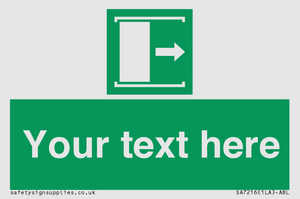 Custom sign safe condition Door slides right to open